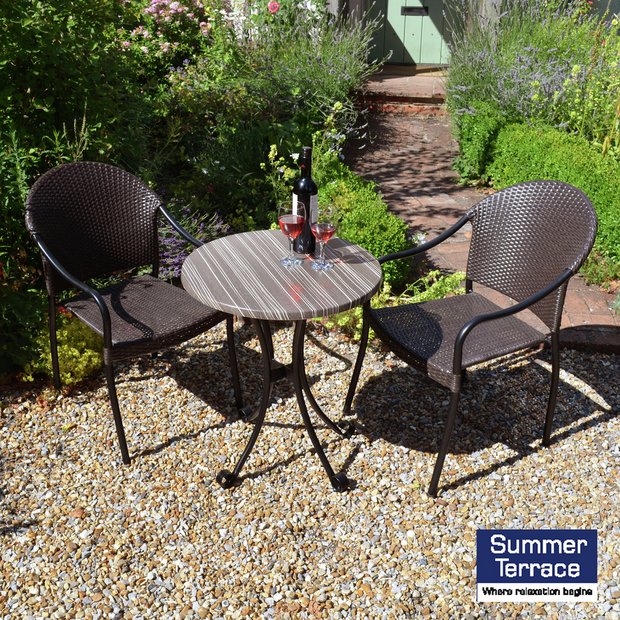 Buy Summer Terrace Kalmar Bistro Set with 2 San Tropez Chairs at Argos