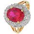 Revere 18ct Gold Plated Silver Created Ruby & Diamond Ring