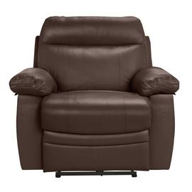 Argos Home Paolo Leather Mix Power Recliner Chair - Brown
