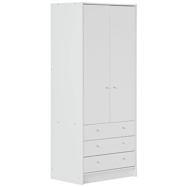 Buy HOME Kids New Malibu 2 Door 3 Drawer Wardrobe White Gloss at