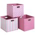 Pink Canvas Storage Boxes - 3 Pack