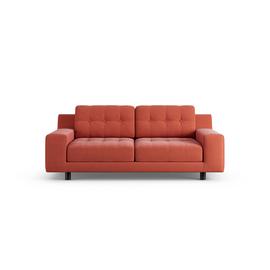 Habitat Hendricks Fabric 2 Seater Sofa - Papaya - Black Leg