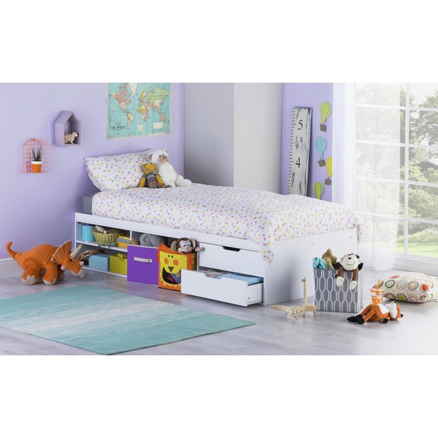 Buy HOME Callum Cabin Bed, Pull Out Desk & Ashley MattressWhite at