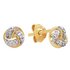 Revere 18ct Gold Plated Diamond Knot Stud Earrings