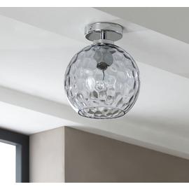 Argos Home Luxe Glass Flush To Ceiling Light - Chrome