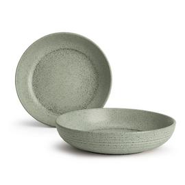 Habitat Textured Ripple 4 Piece Stoneware Pasta Bowls - Sage