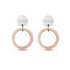 Guess Rhodium and Rose Gold Plated Circles Stud Earrings