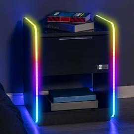 X Rocker Electra RGB Wireless Charging Bedside Table - Black