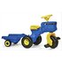 Blue Three Wheeled Tractor and Trailer 