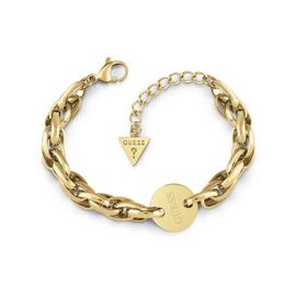 Guess Gold Plated Oval Chunky Chain ID Bracelet