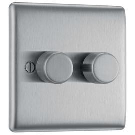 BG 2 Gang 2 Way Dimmer Switch - Stainless Steel