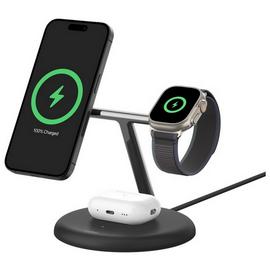 Belkin 3 in 1 MagSafe Compatible Qi2 Wireless Charger -Black