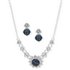 Anne Klein Silver Colour Blue Necklace and Earrings Set