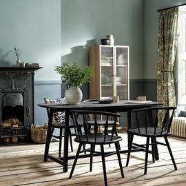 Habitat x Morris & Co. Black Dining Table & 4 Black Chairs