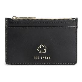 Ted Baker Flower Eyelet Zip Black Card Holder