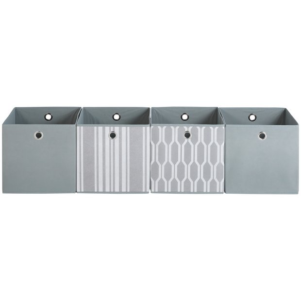 Buy HOME 4 Non Woven Boxes Grey Geo at Argos.co.uk Your Online Shop
