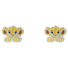 Disney Sterling Silver Enamel Simba Stud Earrings