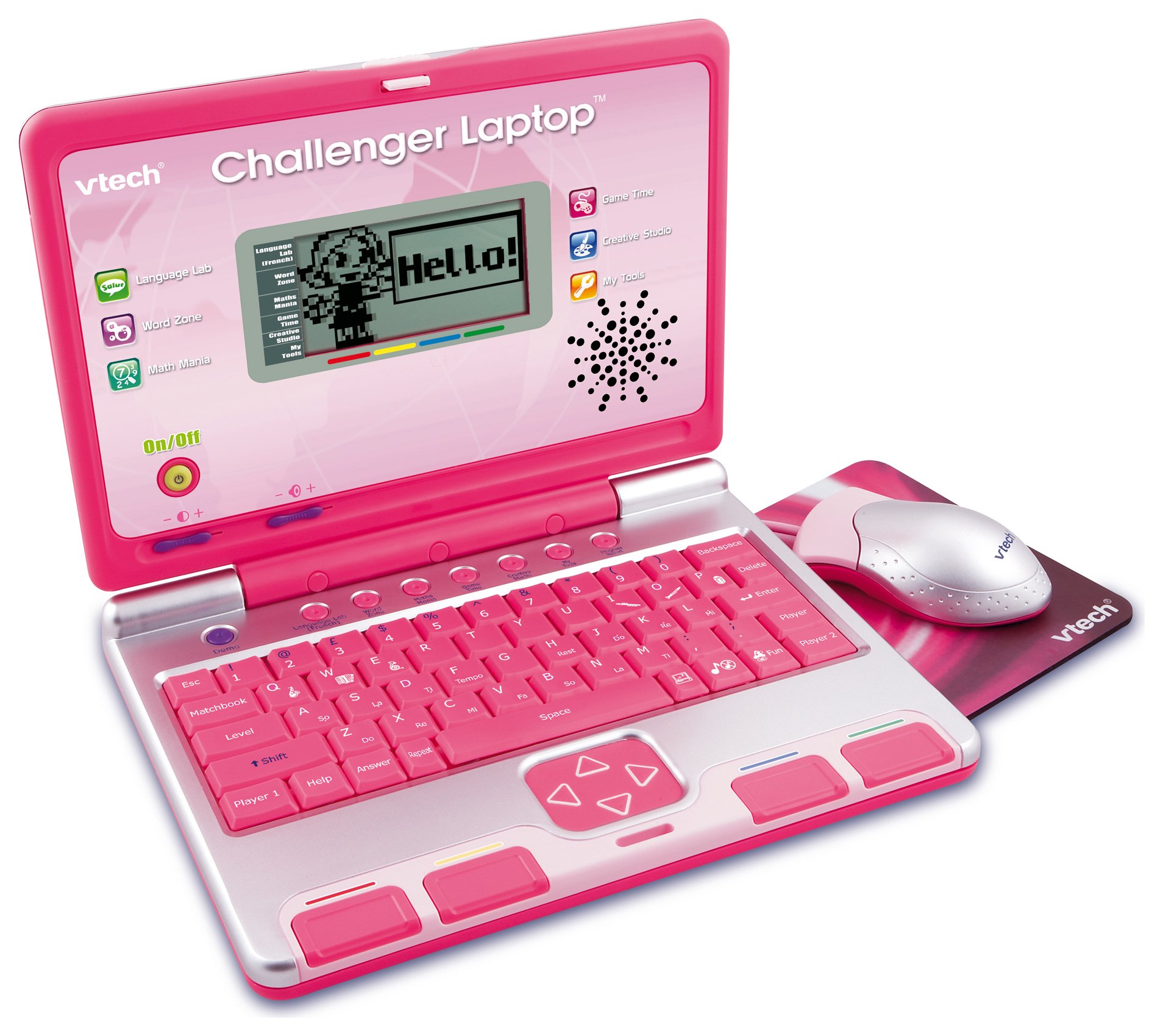 pink toy laptop