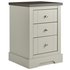 Heart of House Westbury 3 Drawer Bedside Chest - Grey