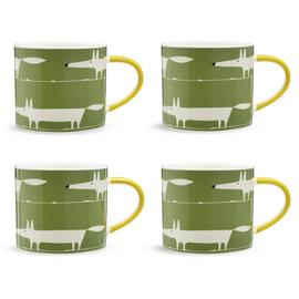 Habitat x Scion Mr Fox Set of 4 Stoneware Mugs - Green