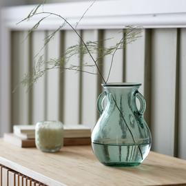 Habitat Small Handled Glass Vase - Green