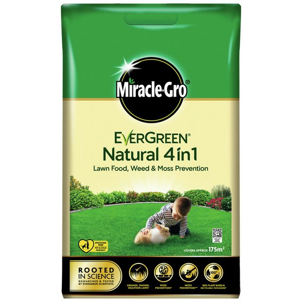 Buy Miracle Gro EverGreen Natural 4 in 1 Lawn Care 175m null