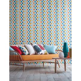 Scion Stripe and Circles Multicoloured Wallpaper