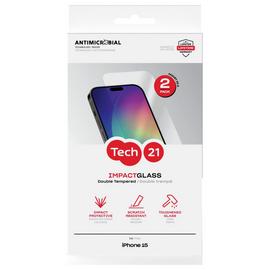 Tech21 iPhone 15 Glass Screen Protector Twinpack