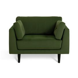 Habitat Kleo Fabric Cuddle Chair - Forest Green