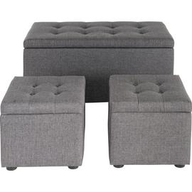 Argos Home Wendover Fabric Ottoman with Stools - Grey