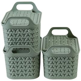 Strata 3x4L Small Urban Storage Basket With Lid - Sage Green