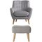Argos Home Otis Fabric Accent Chair & Footstool - Light Grey
