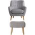 Argos Home Otis Fabric Accent Chair & Footstool - Light Grey