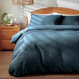 Habitat Cotton Waffle Navy Blue Bedding Set