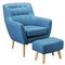 Argos Home Otis Fabric Accent Chair and Footstool - Blue