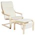 HOME Bentwood Fabric Chair and Footstool - Natural