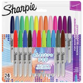 Sharpie Electro Pop Assorted Permanent Markers - Pack of 24