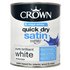 Crown Quick Dry Satin Paint 750ml - Pure Brilliant White