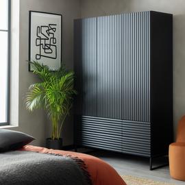 Habitat Cairo 3 Door 4 Drawer Wardrobe - Black