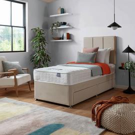 Silentnight Hatfield Single Memory 2 Drawer Divan Bed - Sand