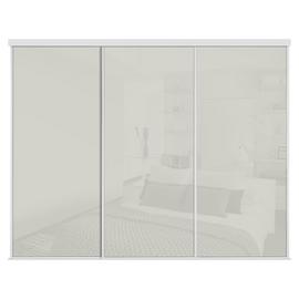 Sliding Doors and Track W2692 White Frame Arctic White Glass