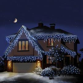 Premier Decorations 720 White LED Christmas Icicles Lights