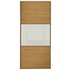 Sliding Wardrobe Door W914mm 3 Panel Oak & Soft White Glass