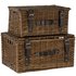 Premier Housewares Set of 2 Willow Leather Baskets Natural