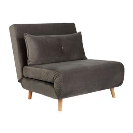 Habitat Roma Velvet Fabric Chairbed - Charcoal