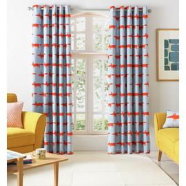 Habitat x Scion Mr Fox Lined Eyelet Curtains - Multicoloured