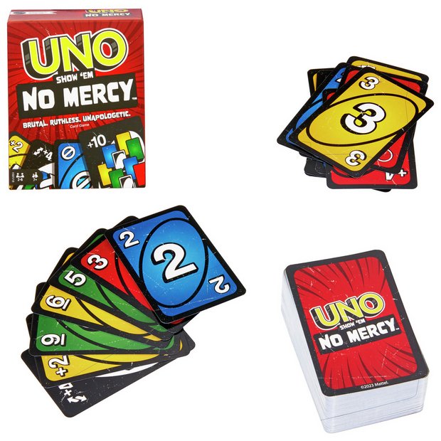 UNO Show 'em No Mercy Card Game for Kids, Adults & Family Night, Parties  and Travel 