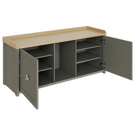 GFW Lancaster 2 Door Shoe Storage Bench - Grey