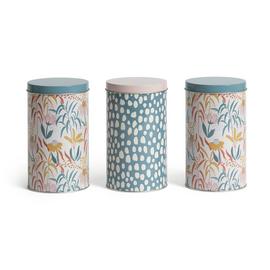 Habitat Floral Pack of 3 Tin Canister