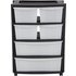 Argos Home 6 Drawer Plastic Wide Tower Storage Unit - Black